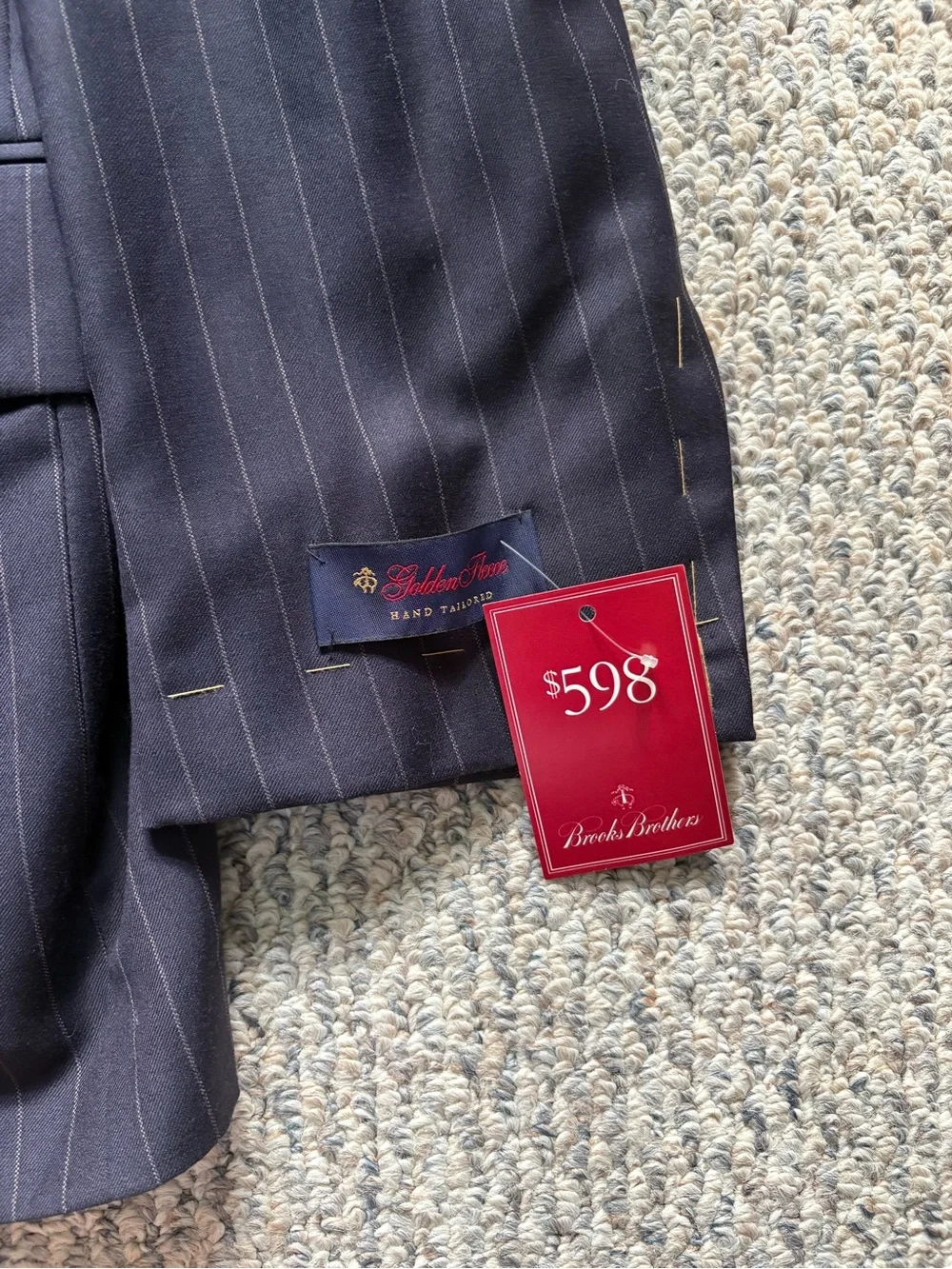 Brooks Brothers Navy Pinstripe Two-Button Sport Coat